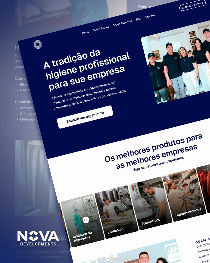 Projeto Master Higiene — Site institucional · Higiene profissional