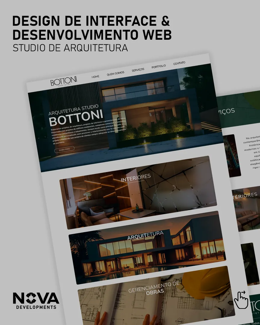 Projeto Studio Bottoni — UI design & site · Arquitetura